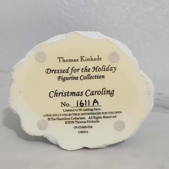 2/$50 Thomas Kinkade Christmas Caroling Figurine 1611A 2008 Hamilton Collection - Picture 6 of 9